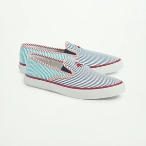 Sperry x Brooks Brothers "Seersucker" Slip On Sneakers NEW Size 12